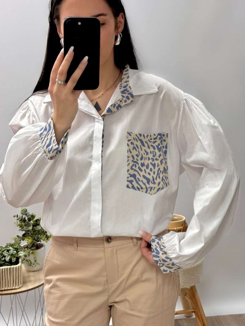 Chemise blanche motif léopard – Image 4