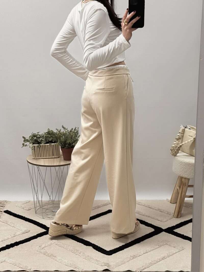 Pantalon beige à double taille – Image 3