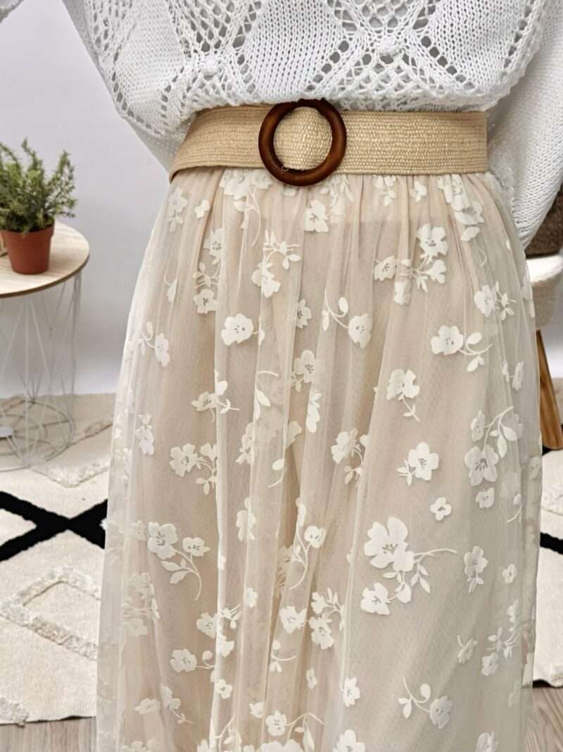 jupe longue tulle beige – Image 2