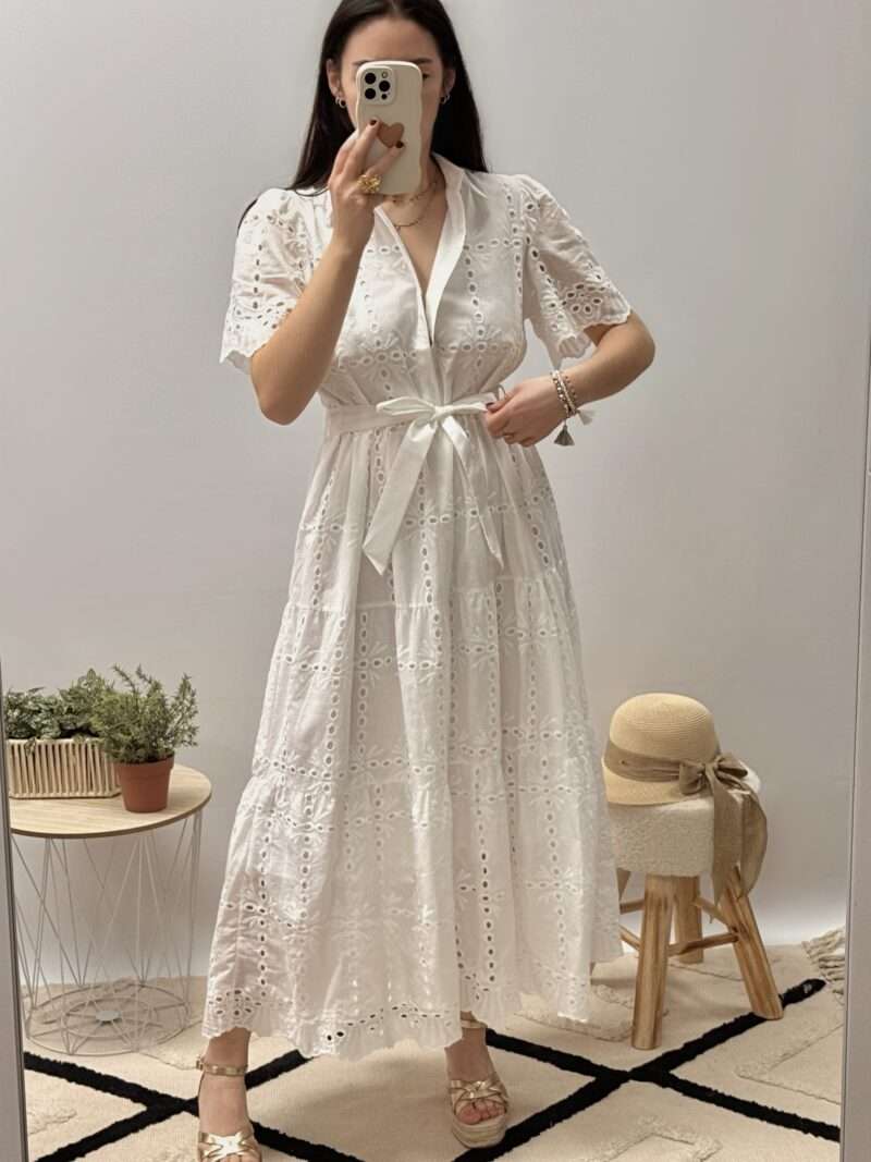 Robe longue broderie anglaise – Image 3