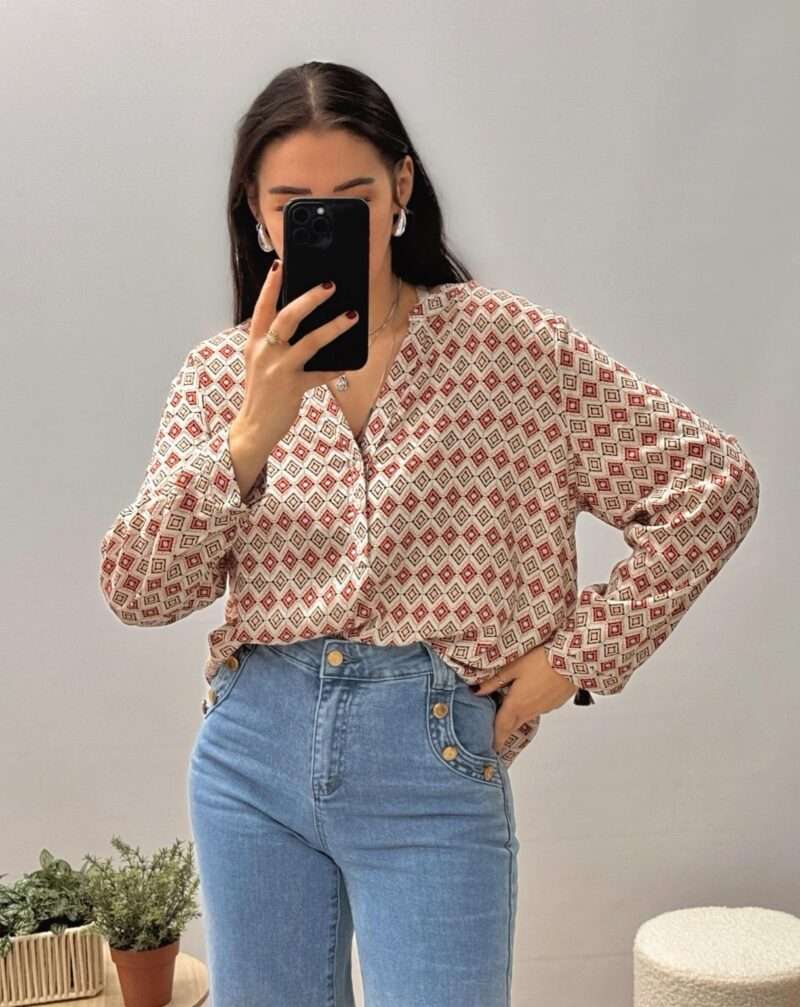 Blouse imprimée vintage – Image 2