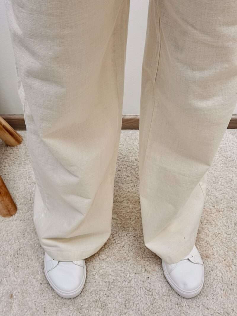 pantalon en coton beige – Image 4