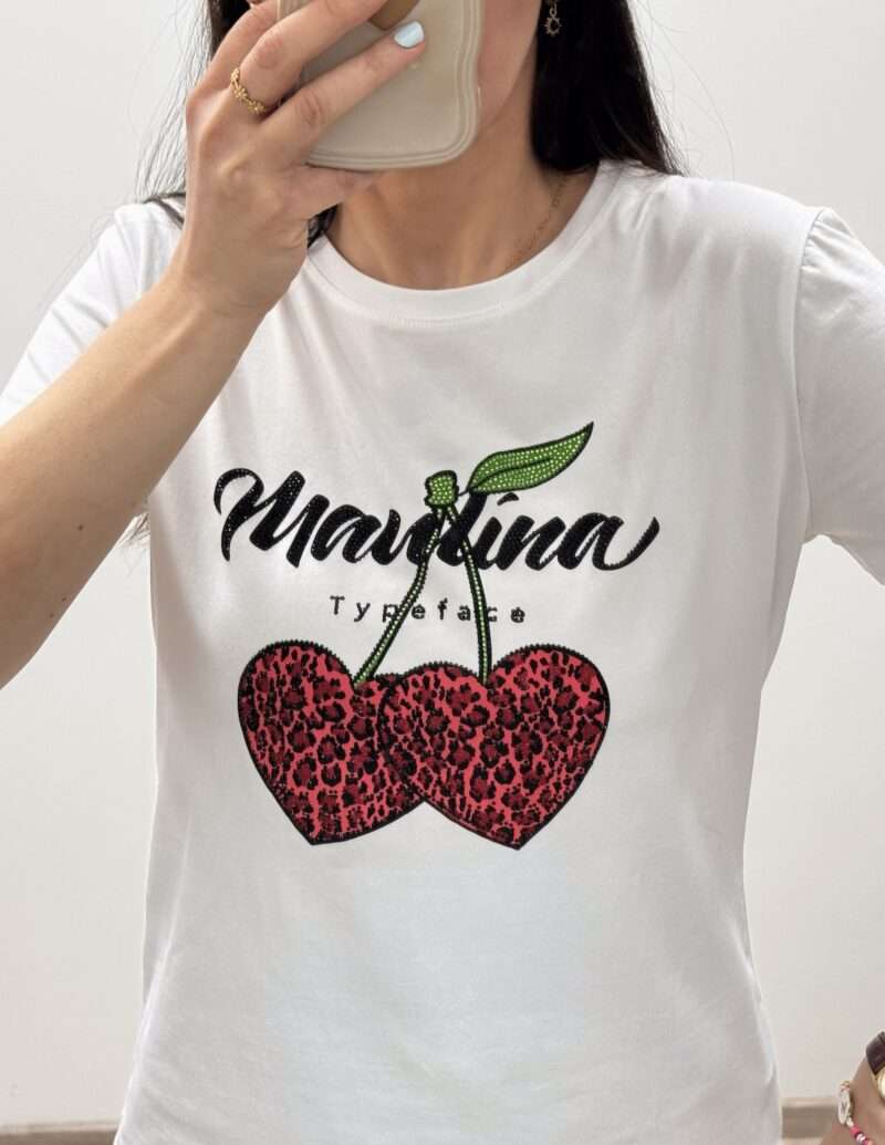 t-shirt cerises à sequins – Image 2