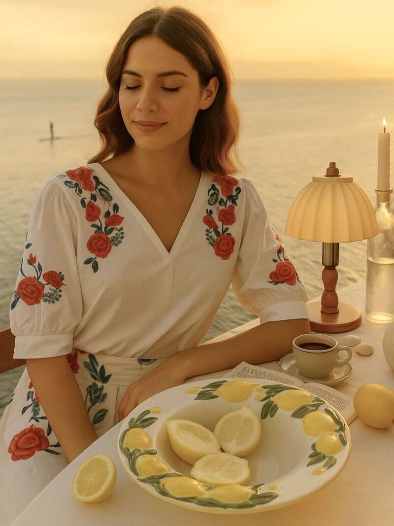 chemise broderies fleurs collection vacances en italie, nouveauté mode été pour femme