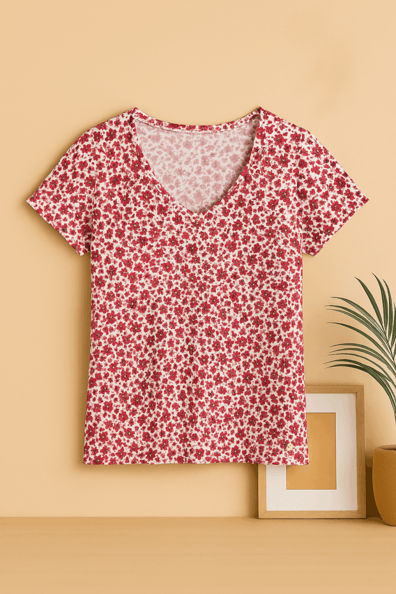 t-shirt c'est beau la vie fleurs – Image 2
