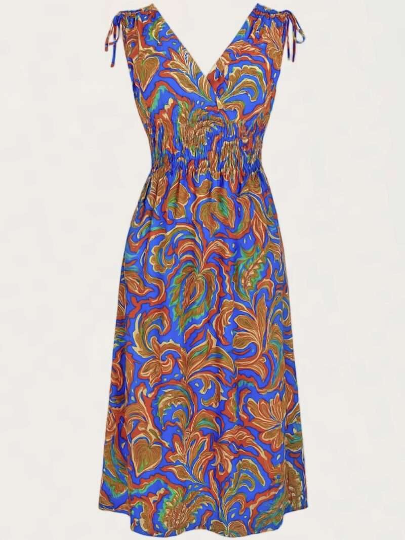 robe longue fleurie sans manches