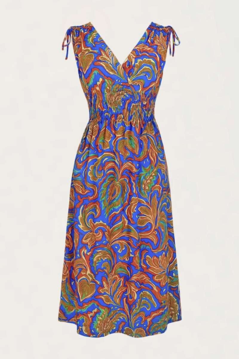 robe longue fleurie sans manches