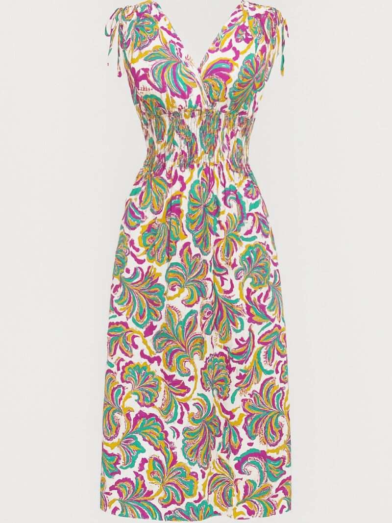 robe longue fleurie sans manches