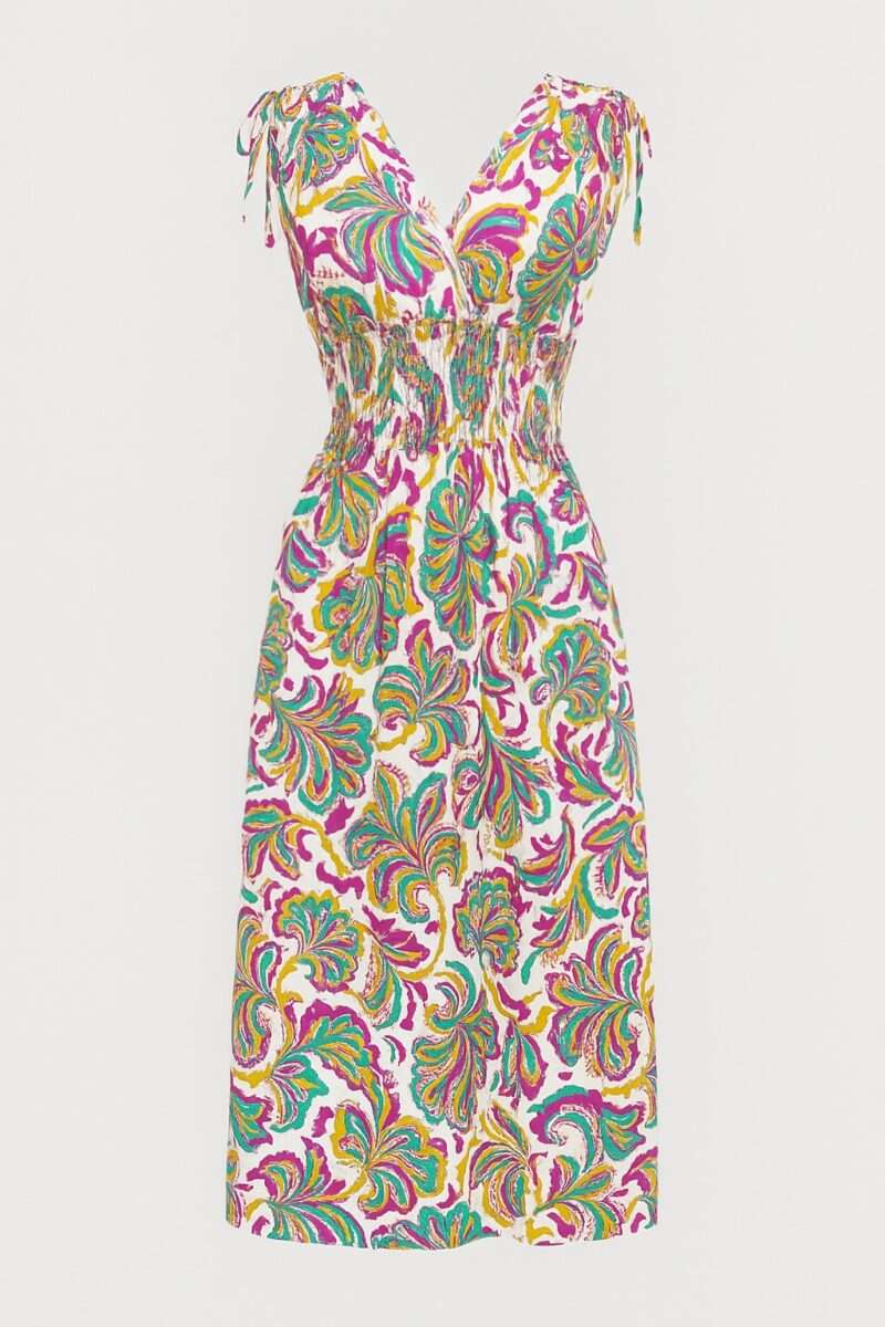 robe longue fleurie sans manches