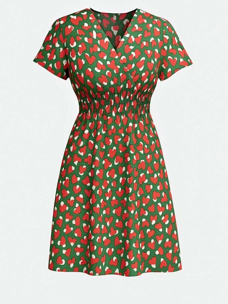 robe courte imprimé cœurs