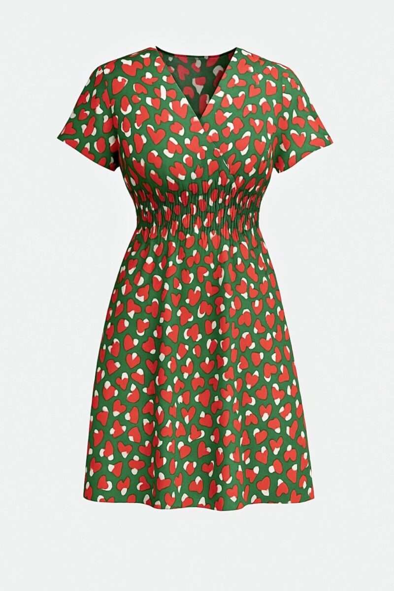 robe courte imprimé cœurs