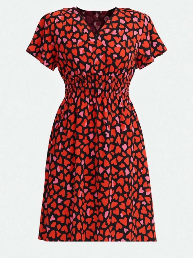 robe courte imprimé cœurs