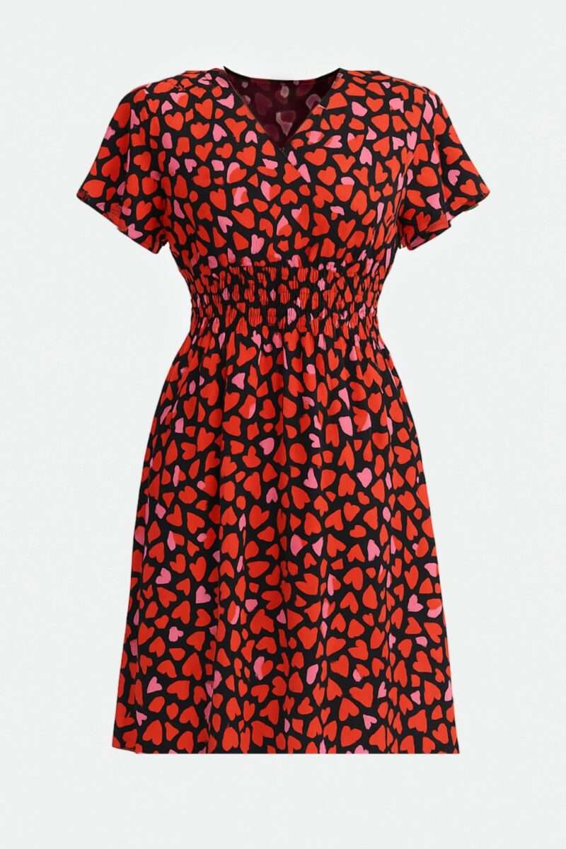 robe courte imprimé cœurs