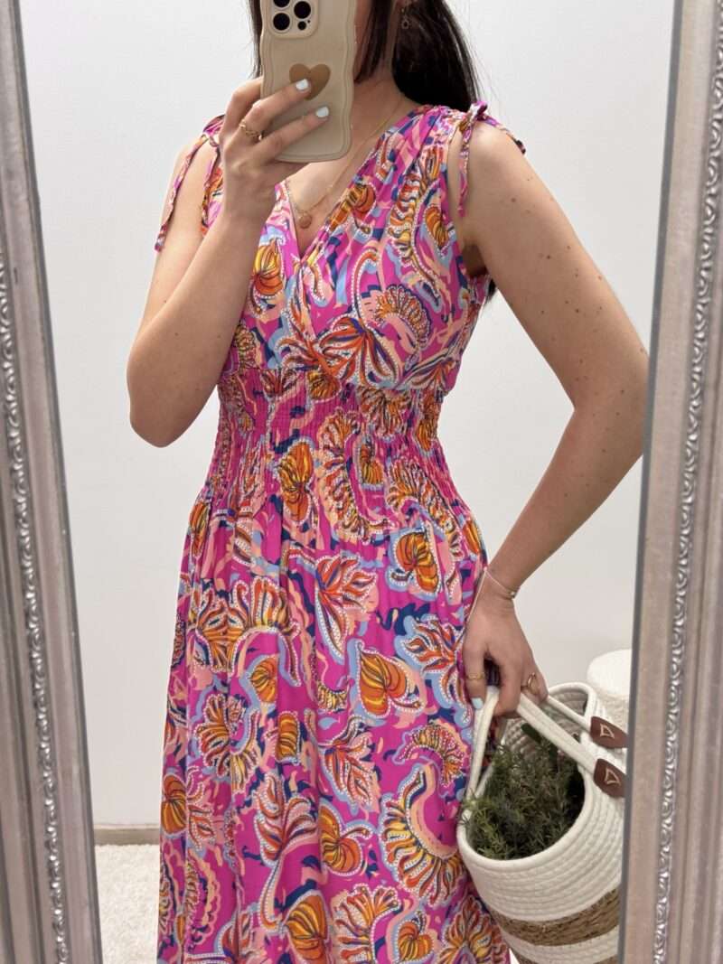 robe longue fleurie sans manches