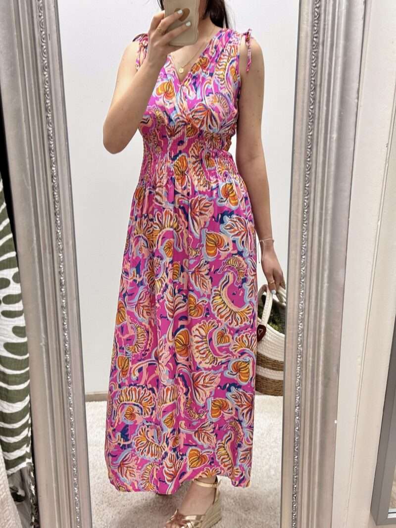 robe longue fleurie sans manches – Image 4