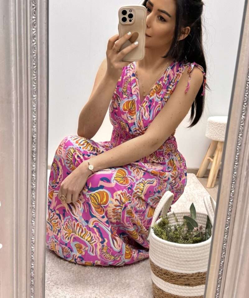 robe longue fleurie sans manches – Image 2