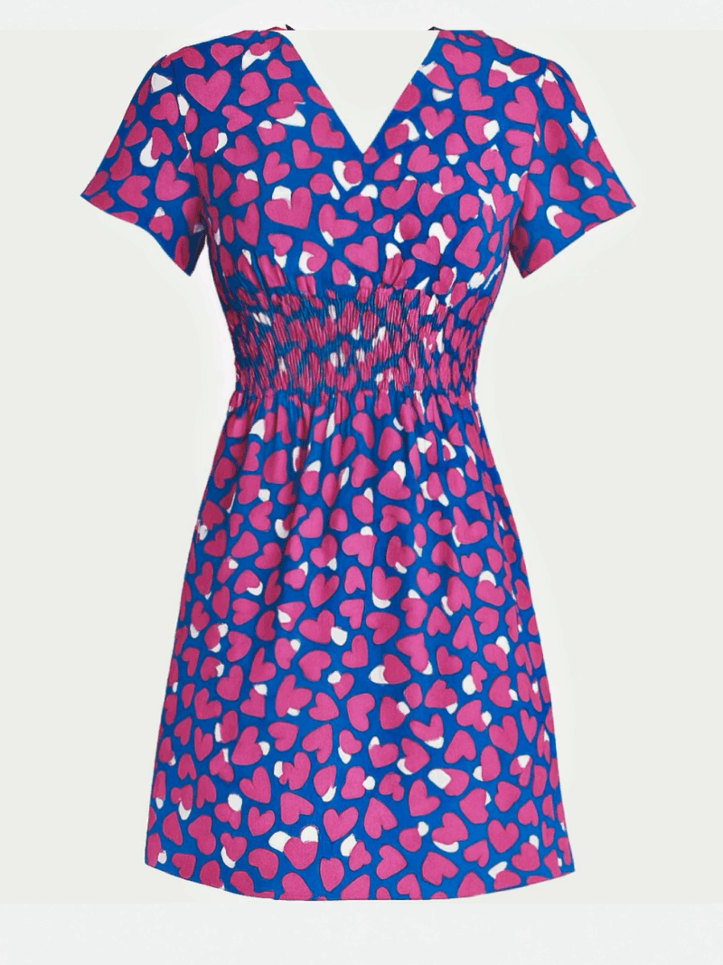 robe courte imprimé cœurs