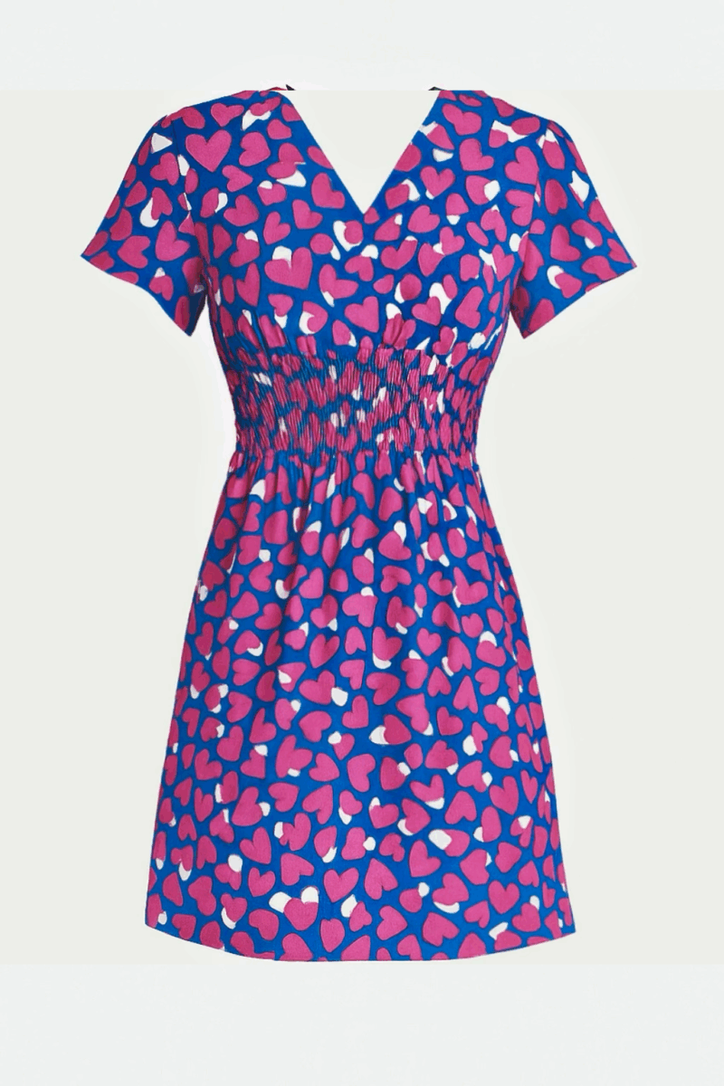robe courte imprimé cœurs