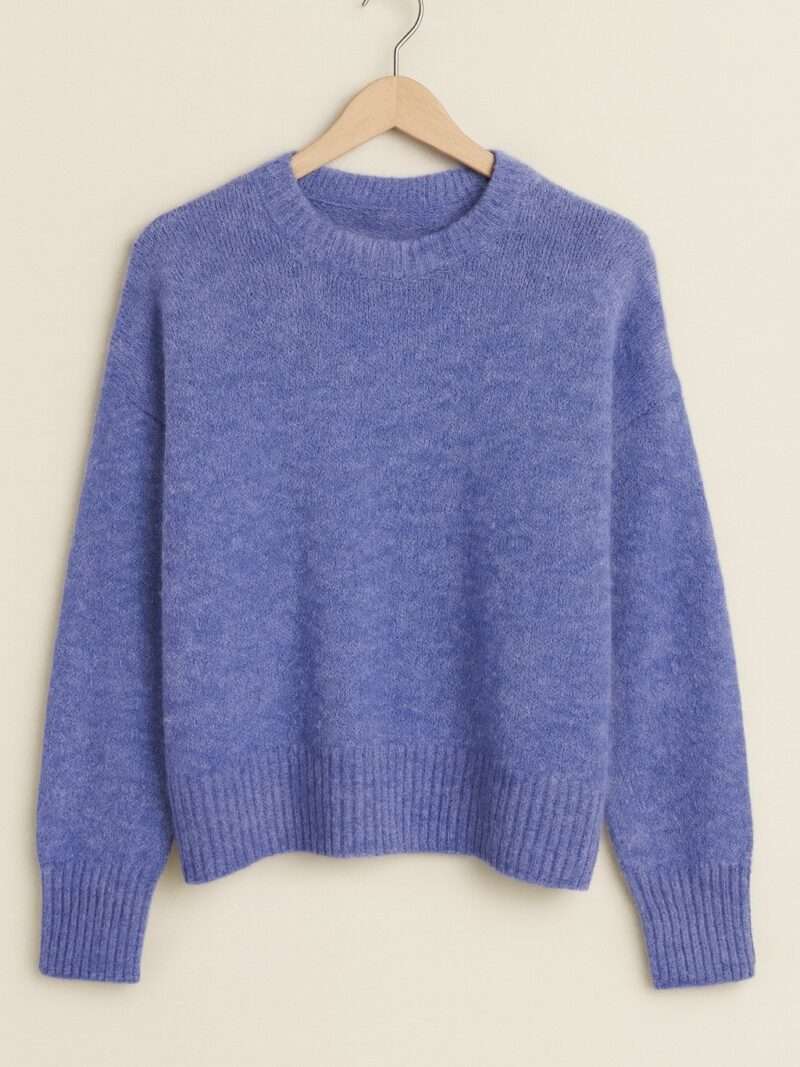 Pull en maille bleu