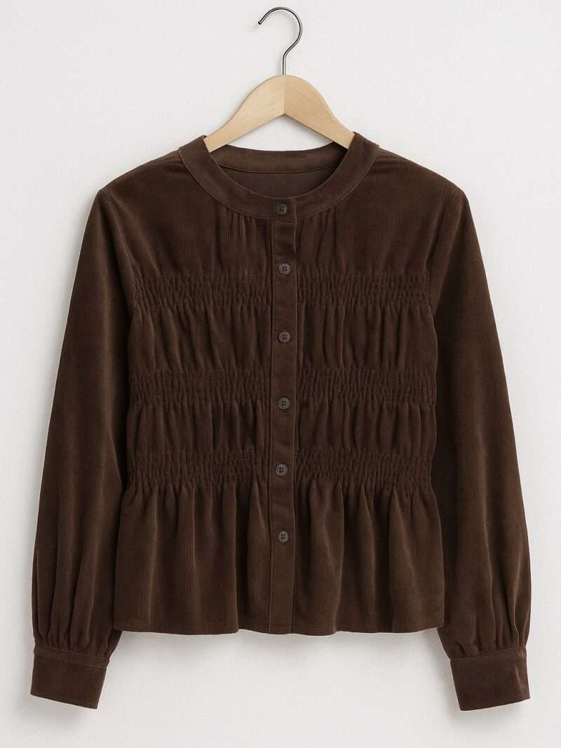 Chemise en velours brun