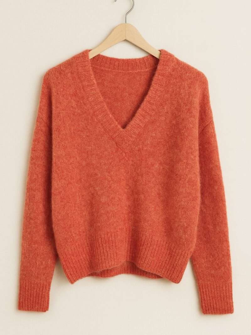 Pull orange en maille