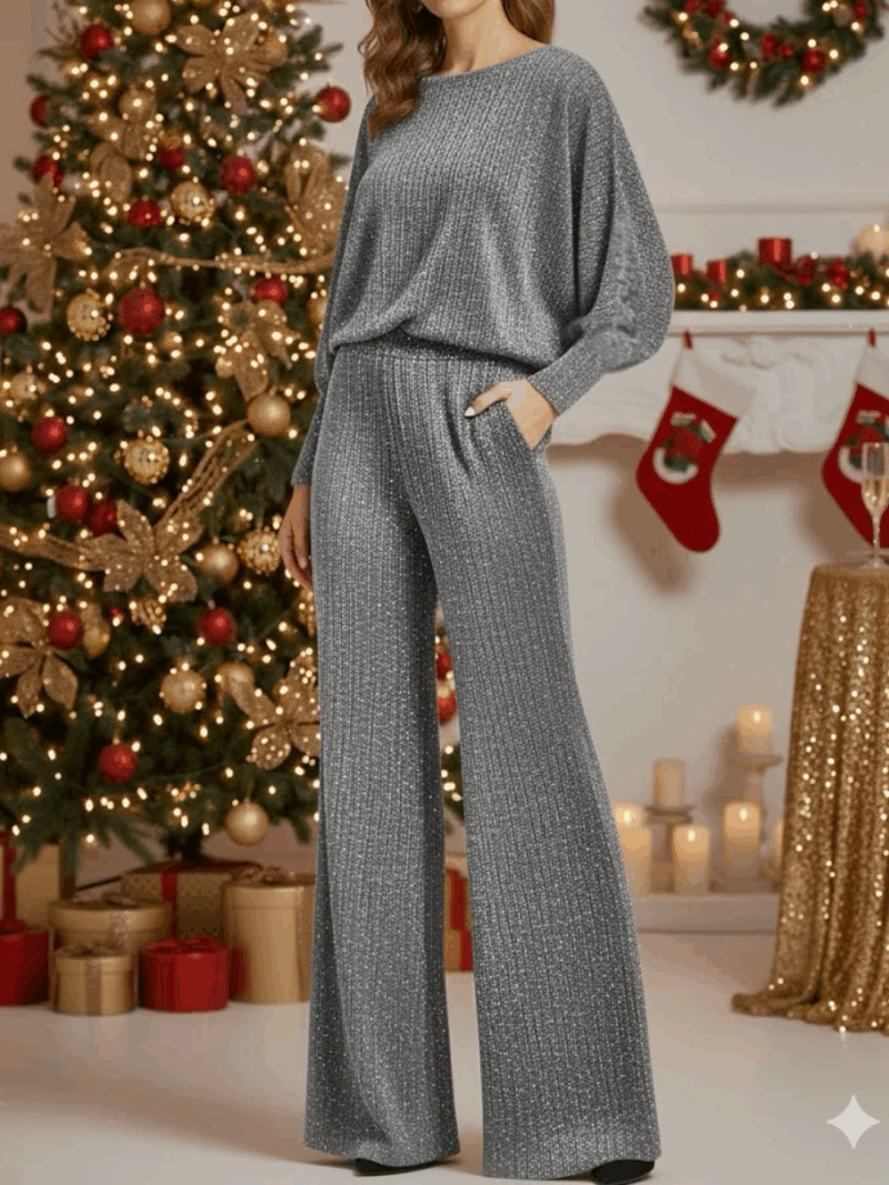 Pantalon argenté pailleté