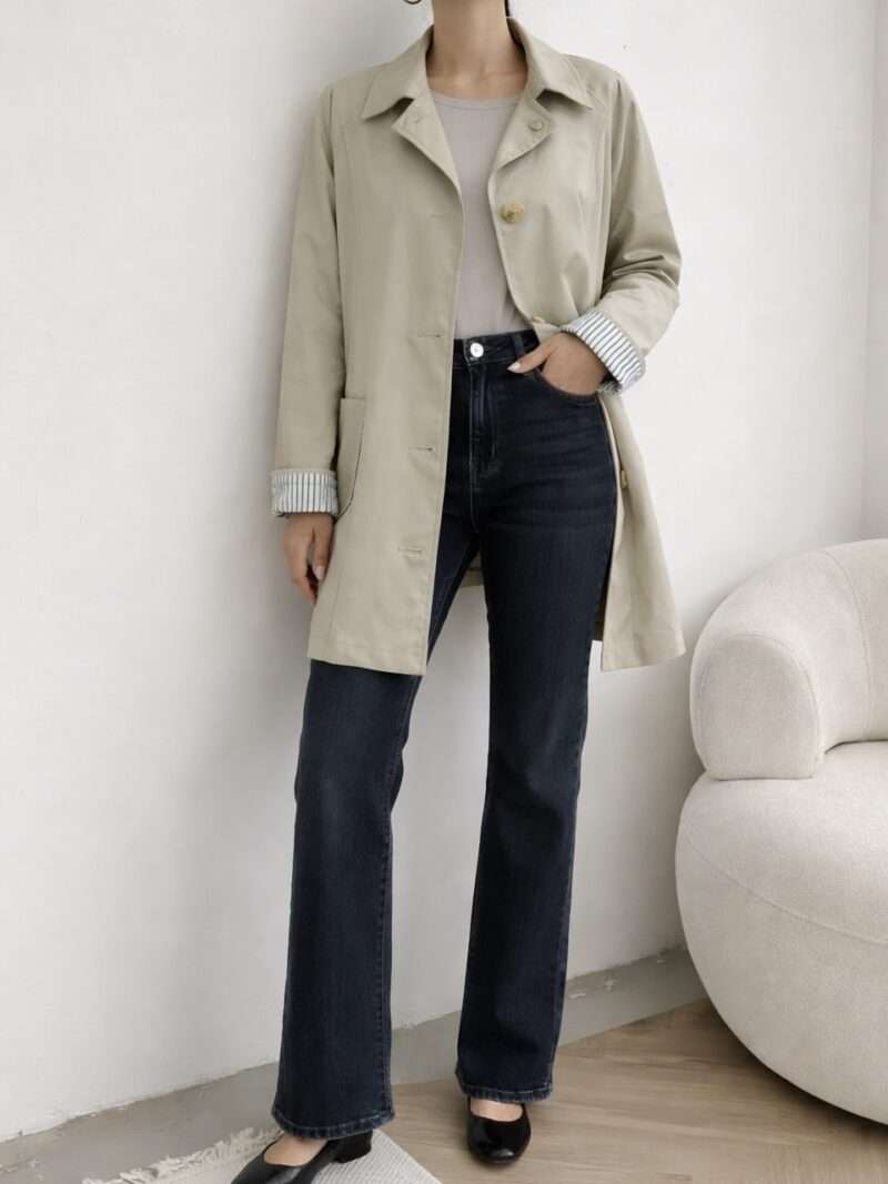 Trench long manches rayées