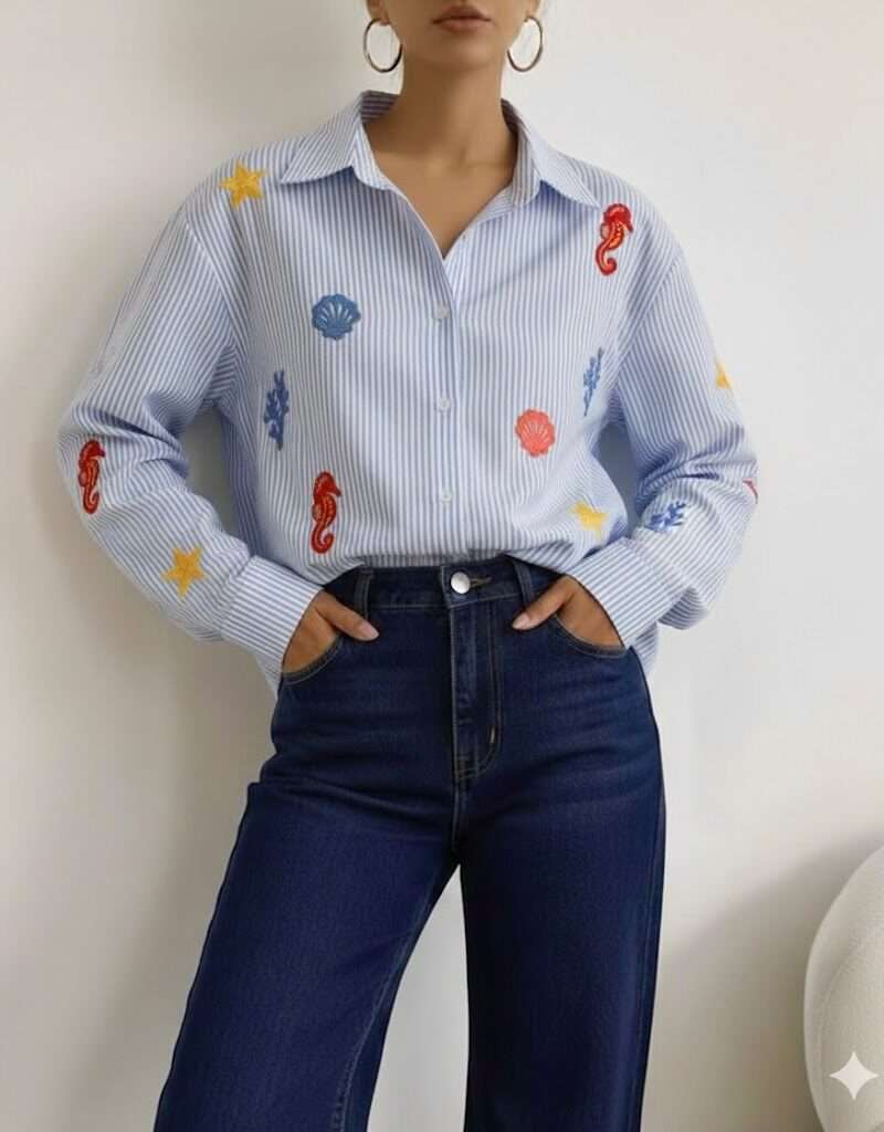 Chemise à motif océan