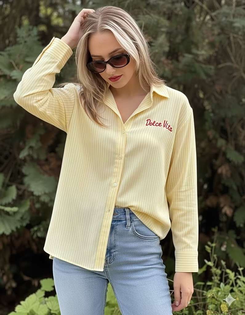 Chemise jaune "Dolce Vita"