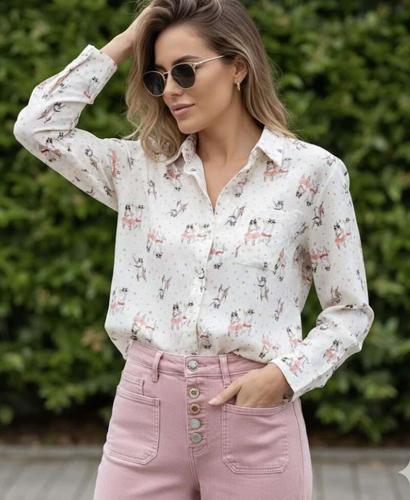 chemise imprimée chats