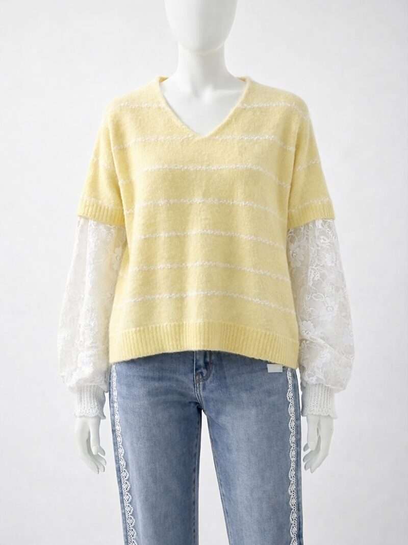 Pull manches dentelles