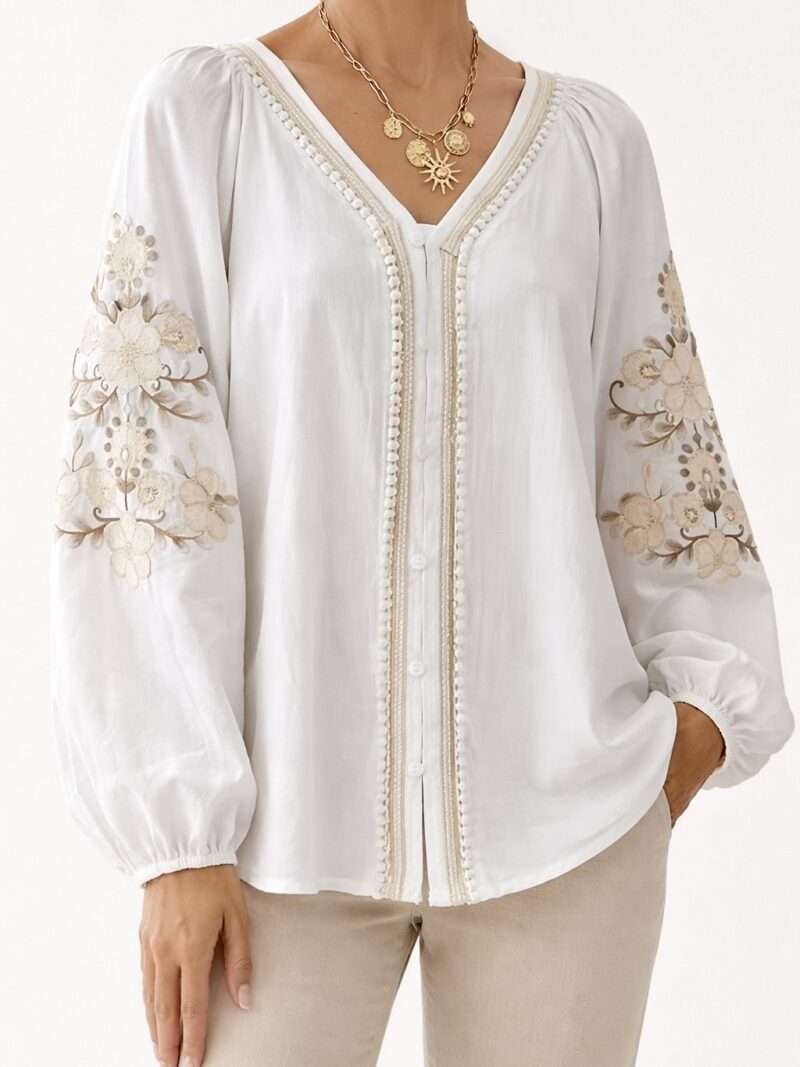 Blouse bohème chic brodée