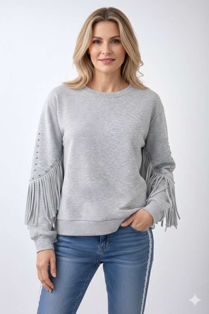 Pull manches à franges