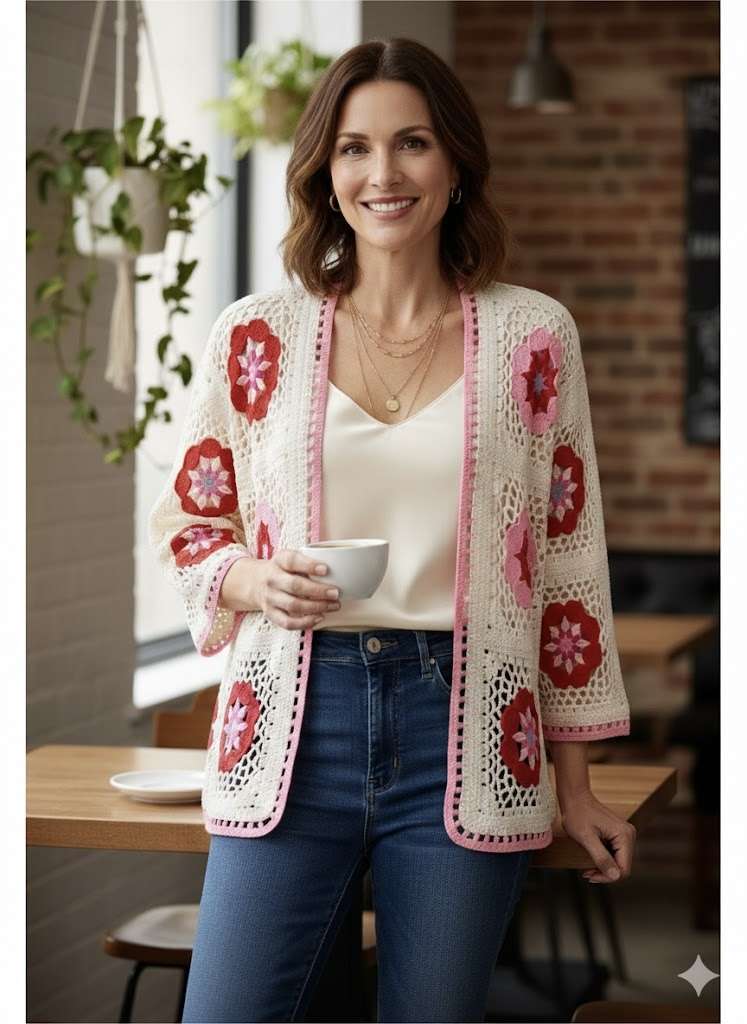 Gilet maille ajourée - T.U du 38 au 46