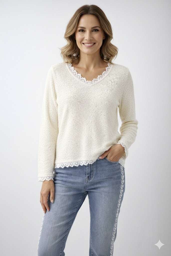 Pull ajouré en dentelle