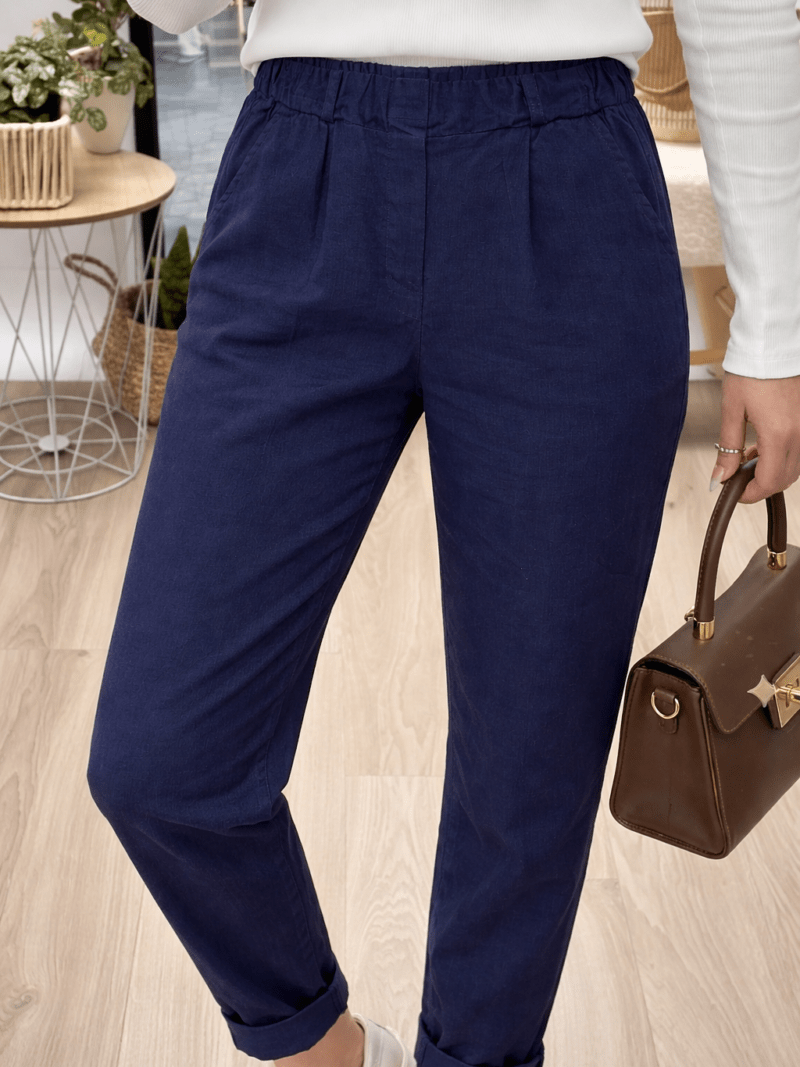 Pantalon carotte bleu