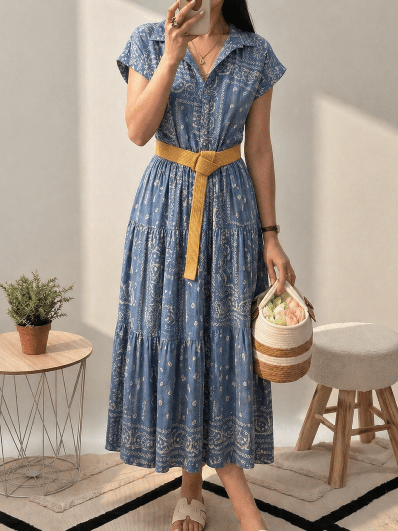 Robe longue imprimée cachemire