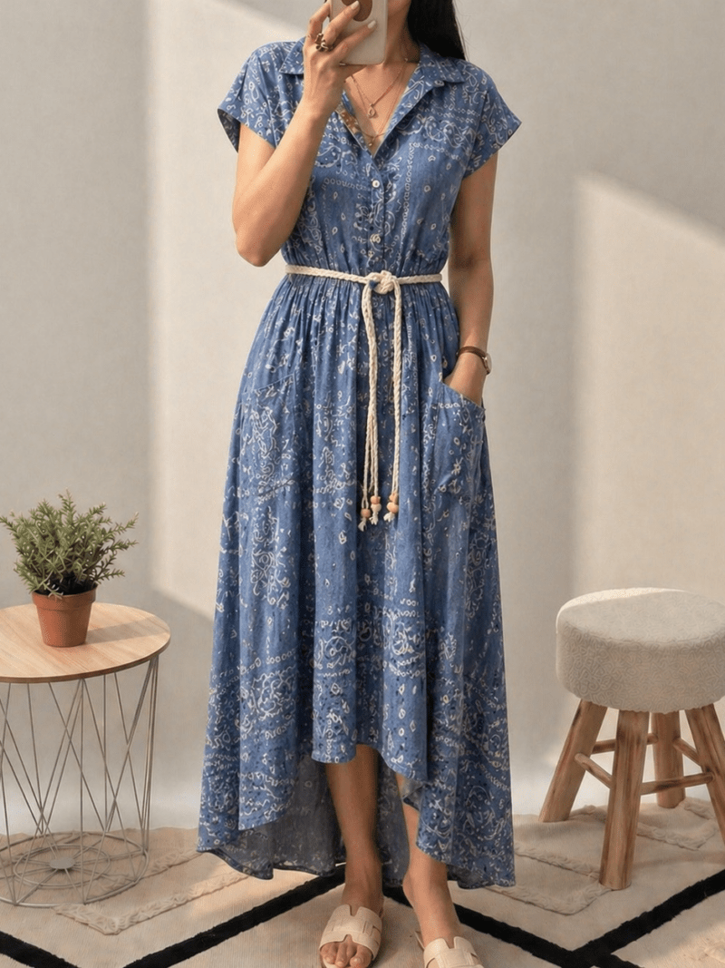 Robe longue imprimée cachemire