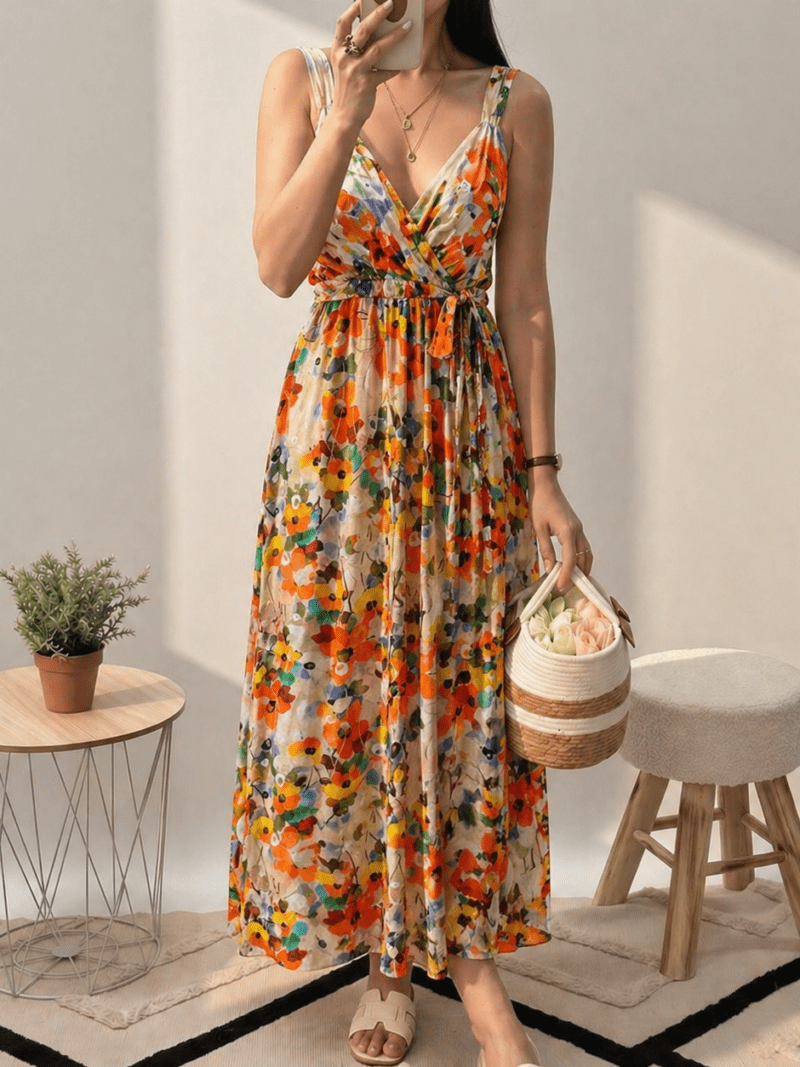 Robe longue à bretelles