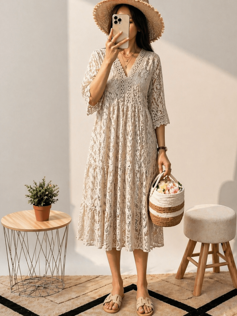 Robe mi-longue bohème