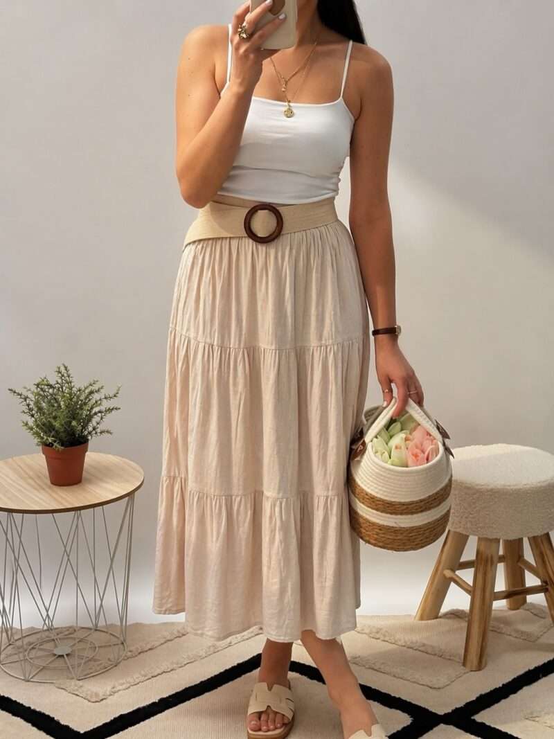 Jupe longue avec ceinture