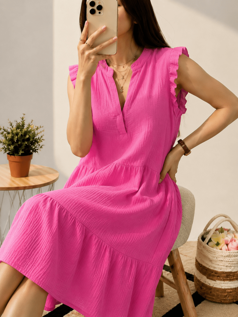 Robe mi-longue en coton