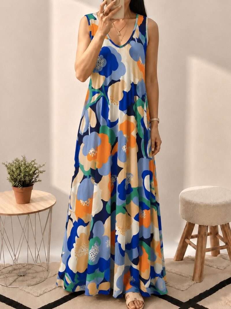 Robe longue imprimée