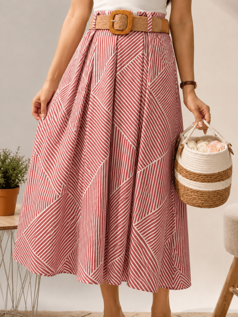 Jupe rayée + ceinture