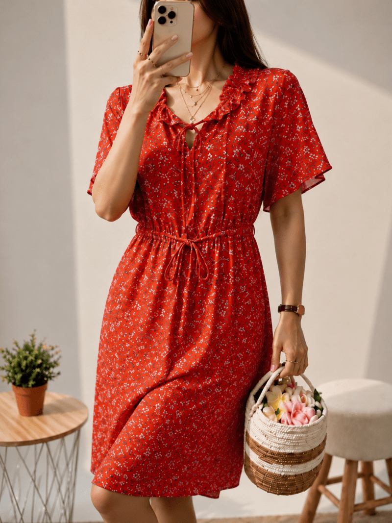 Robe courte imprimé fleuri