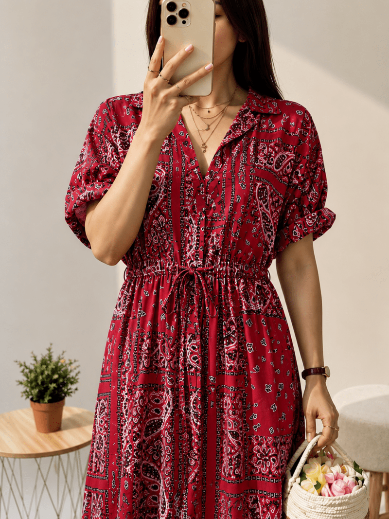 Robe courte imprimé cachemire