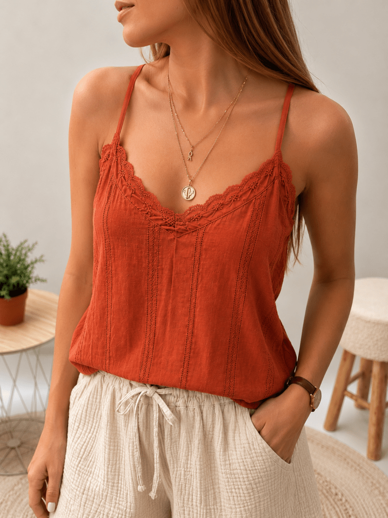 Top sans manches dentelles