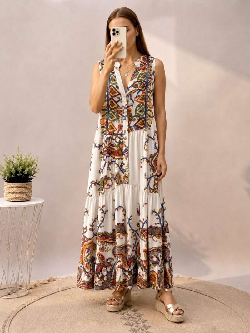 Robe longue avec imprimé
