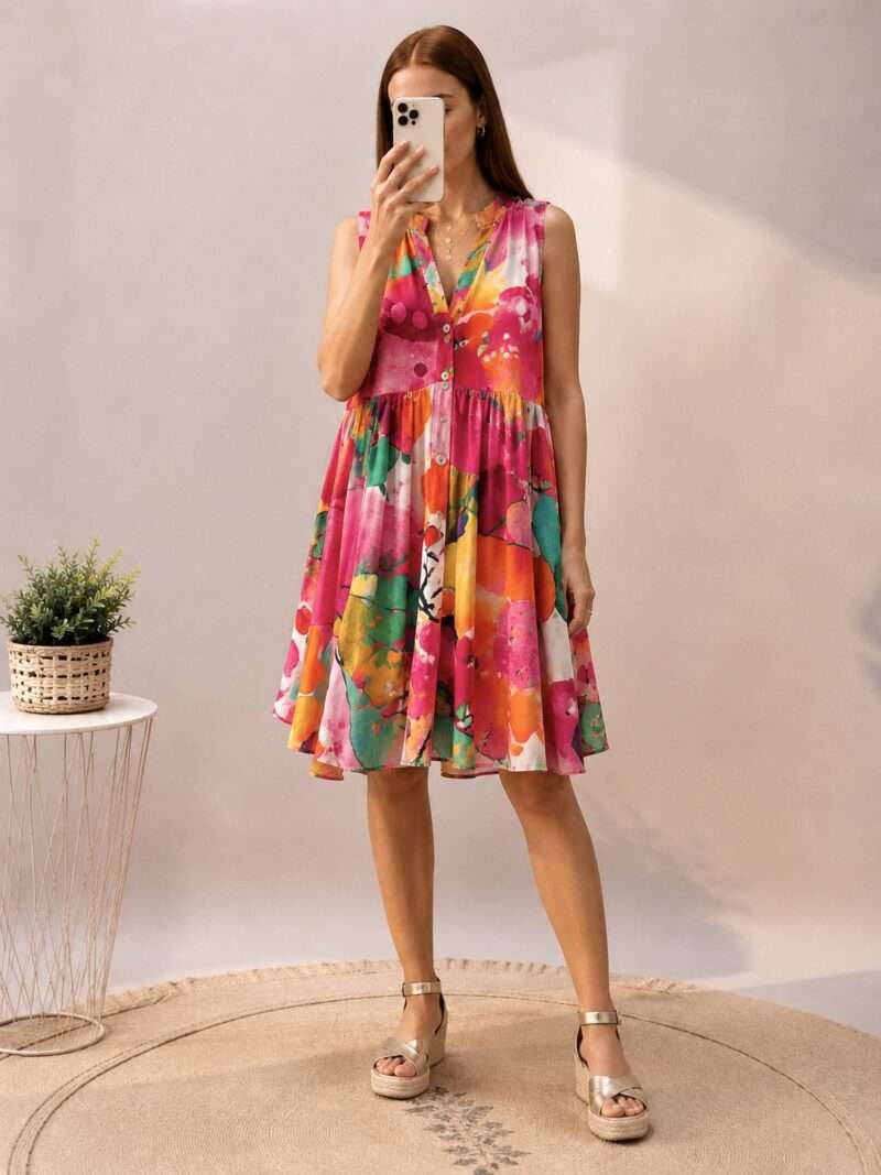 Robe courte avec imprimé