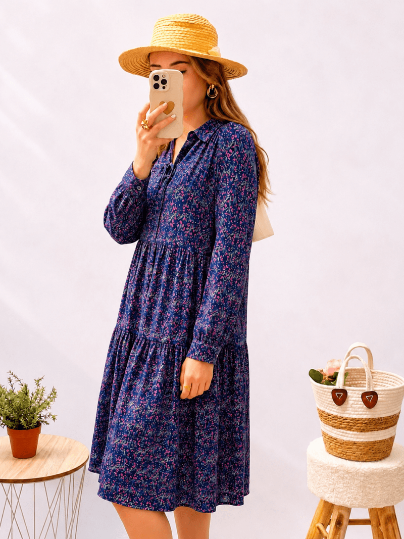 Robe chemise fleurie
